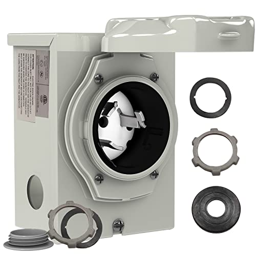 Pre-Drilling 50 Amp Generator Power Inlet Box RVMATE, NEMA SS2-50P 125/250 V 6250/12500W Power Inlet Box, Waterproof for Outdoor Use