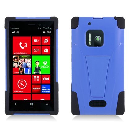 Aimo Wireless Skin Case for Nokia Lumia 928 - Retail Packaging - Black/Blue