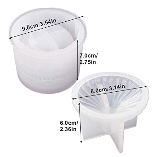 Resin Jar Mold with Lid Silicone Box Mold for Epoxy Resin Casting DIY Storage Bottle Jewelry Trinket Container Candle Holder Flower Pot Resin Crafts Kits Home Decor Gift