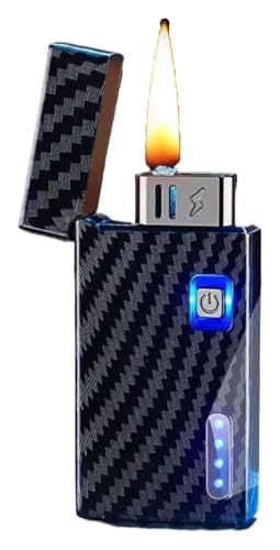 Encendedor híbrido de queroseno metálico 2025, encendedor inteligente de inducción, vela for acampar (sin combustible)(Fiber black)