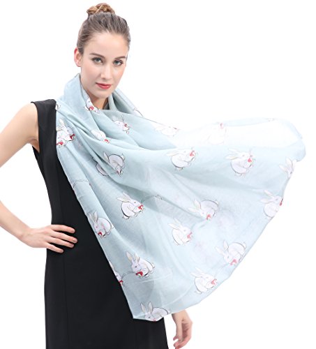 Lina & Lily Rabbit Bunny Print Women's Infinity Scarf Lightweight4