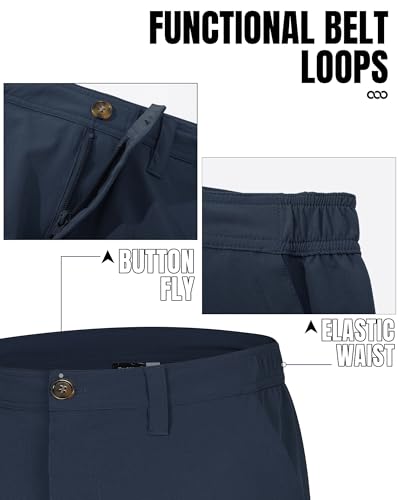 33,000ft Men's Golf Shorts 10" Inseam with Zipper Pocket Lightweight Quick Dry Stretch Hiking Cargo Shorts for Travel Fishing4