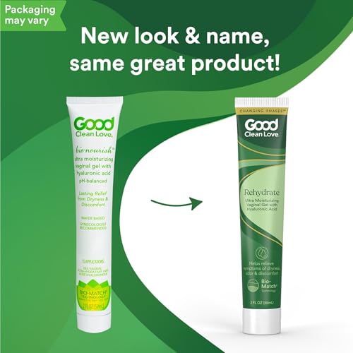 Image of Good Clean Love Rehydrate Ultra Moisturizing Vaginal Gel with Hyaluronic Acid, pH-Balanced Vaginal Moisturizer, Water-Based Feminine Care, Long Lasting Relief from Dryness & Discomfort, 2 Oz (4-Pack)