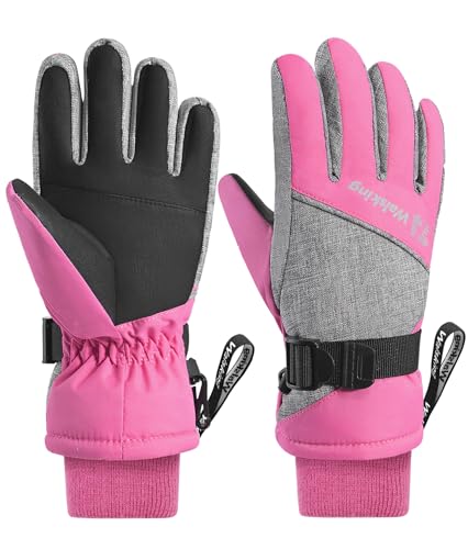 WALSKING Kids Winter Gloves-3M Thinsulate Snow Waterproof Ski Cold Weather Insulated Outdoor Snowboard Gloves for Boys Girls Youth