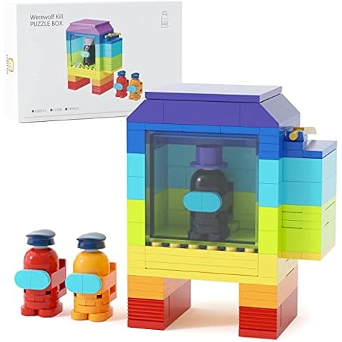 Space Kill Game Puzzle Box Building Sets with 3 Werewolf Kill Alien Action Figures, Brainteaser Creative Building Sets for Kids and Adult - 191pcs Cover