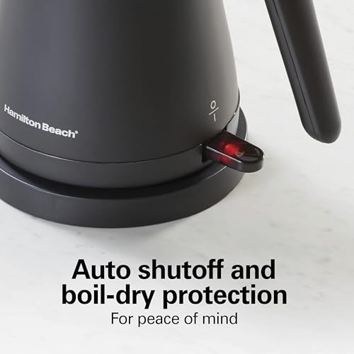 Image of Hamilton Beach Compact 20 oz. / 0.6 Liter Gooseneck Electric Kettle | Boiling Water, Pour Over Coffee, Tea | 1200 Watts | Auto Shutoff | Stainless Steel BPA-Free Interior | Black