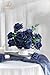 TINGE TIME 16PCS Artificial Flowers Rose Box, Navy Blue Silk Flowers Bulk w/Stem, Fake Rose Real Touch Silk Flowers for DIY Wedding Bouquet Centerpiece Party Home Decorations