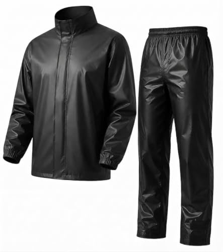 Image of TLN Waterproof Raincoat for Men | Lightweight & Durable Rain Jacket with Hood | Windproof & Breathable | Travel-Friendly, Bike & Motorcycle Use | Full-Length
