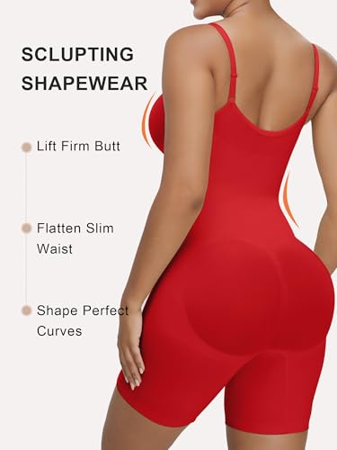 Image of SHAPERX Women's Shapewear Bodysuit Tummy Control Seamless Zip-Up Body Shaper Waist Defining Silhouette
