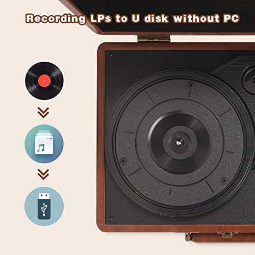 Tourne Disque Vinyle, VOKSUN Vintage Tourne Disque Bluetooth avec 33/45/78 RPM, 2 Haut Parleurs Intégrés, Enregistrement… - Les Beatles, Paul McCartney, John Lennon, RIngo Starr, George Harrison Tourne Disque Vinyle, VOKSUN Vintage Tourne Disque Bluetooth avec 33/45/78 RPM, 2 Haut Parleurs Intégrés, Enregistrement… – Image 6