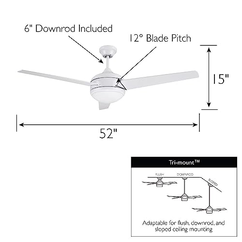 Image of Design House Treviento Ceiling Fan, 52 inch, White | Ceiling Mount, Contemporary /Modern, Steel, Fans, 156513-WHT