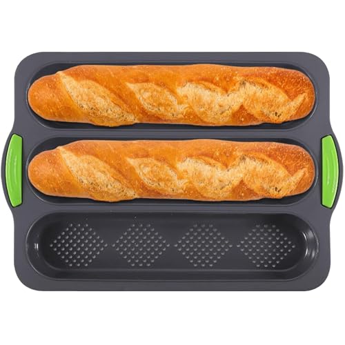 Space Home Baguette Backform - Gelochte Kohlenstoffstahl Form Für 4 Mini-Baguettes