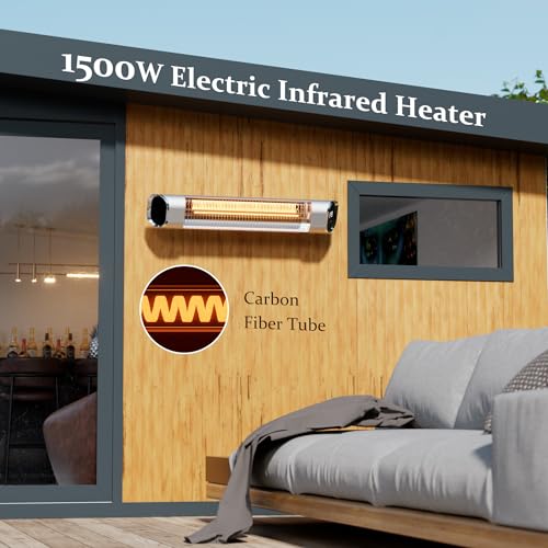 Danluke Infrared Heater 24H Timer Outdoor Heater,Ip65 Waterproof, Infrared Electric Patio Heater,9 Levels Heating Touchscreen With Remote Electric Heater,Restaurant Backyard,1500W thumb #2