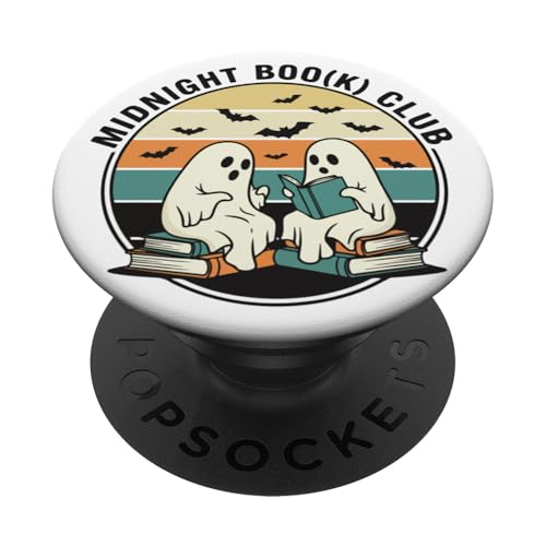 Midnight Boo(k) Club Fantasmi Spettrali Leggere Libri Pipistrelli PopSockets PopGrip Adesivo