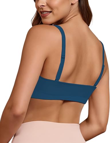 Image of Buauty Sports Bra for Women, U Neck Adjustable Spaghetti Strap Workout Bra with Removable Cups for Yoga Pilates Gym