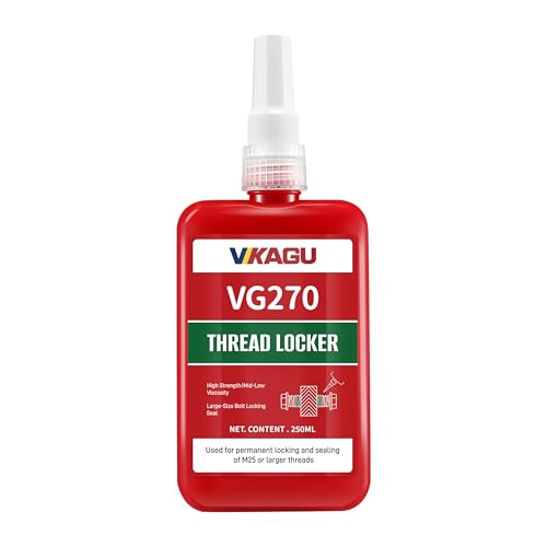 Image of 270 Green High Strength Threadlocker - 8.45Oz /250ml- Fills Gaps for Worn Threads - Glue Resists Heat, Oil Chemicals-Industrial Grade for Bolts, Nuts & Screws - Medium Viscosity Glue-Reduce Unit Costs