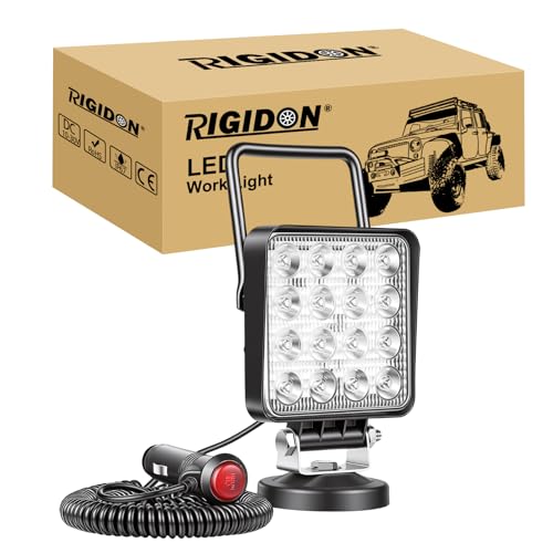 Lámpara trabajo led portatil 48W con imán 12v 24v para focos todoterreno y camiones