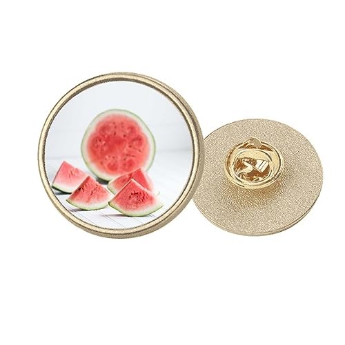 Broche ronde pastèque dorée, bijou de veste coloré et accessoire femme