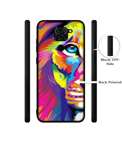 Image of Lion Design Premium 2D Printed Metal Back Case Cover for Mi Redmi Note 9 4G