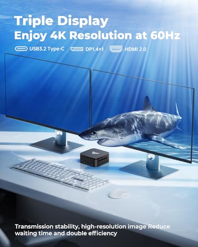 Image of KAMRUI Pinova P1 Mini PC, AMD Ryzen 3250U (up to 3.5GHz), 16GB DDR4 RAM 512GB M.2 SSD Samll PC, Mini Desktop Computer Support Triple 4K Display, WiFi, Ethernet for Business, Office, Home