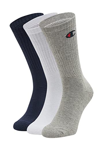 Champion Core 3PP Crew, Calcetines, para Unisex adulto, Multicolor (Azul Marino/Blanco/Gris Melange...