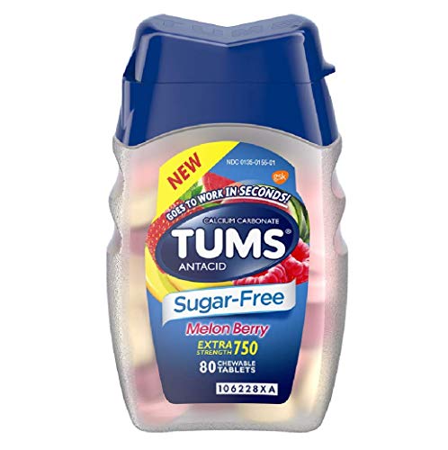 Tums Sugar Free Melon Berry Chewable Acid Reducers - 80 Count (1 Bottle)