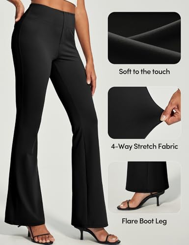 IUGA Womens Dress Pants Stretchy Work Pants Women Business Casual Bootcut Slacks High Waisted Pull On Trousers with Pockets3