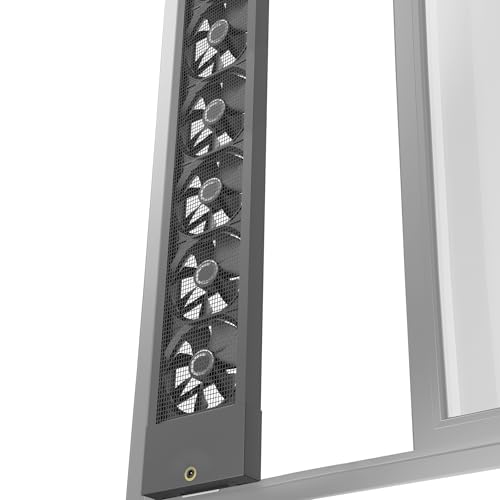 Image of 35.4-37.4 Inch Vertical Window Fan for Sliding Windows - Attach Firmly to Window Top and Bottom Frames Tool-Free Installation with Variable Speeds for Garages, Attics with Poor Airflow (Black)