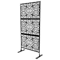 Decorative Privacy Screen with Stand, Outdoor Privacy Panel,Outdoor Metal Screen with Stand | Decorative Privacy Fence Screen 74 Inch H X 35 Inch W, Freestanding Privacy Blockage for Deck, Size:2