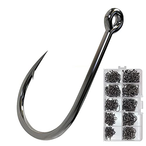 Lot De 500 Hameçons De Pêche RTRTGS – Acier Carbone, 10 Tailles (n°3 à N°12), Avec Boîte De Rangement – Eau Douce Et Salée
