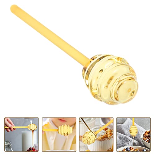 Bestonzon Glass Honeycomb Stick Long Handle Honey Dipper Sticks Honey Stirrer Juices Jam Stirrer Coffee Stir Sticks Reusable Stirring Rod #TOP1