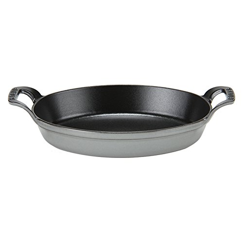 [ XgEu  ] Staub I[o X^bJufBbV 24cm O^M IHΉ z[[  I[uM 1302318/40509-562-0 Ot@CgO[ Oval Stackable Dish graphite gre
