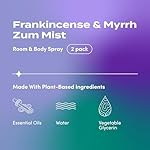 Indigo Wild Zum Mist Room & Body Spray - Aromatherapy Essential Oil Spray - Natural Body Mist & Room Spray - Frankincense & Myrrh Scent - 4 fl oz (2 Pack) - Image 2