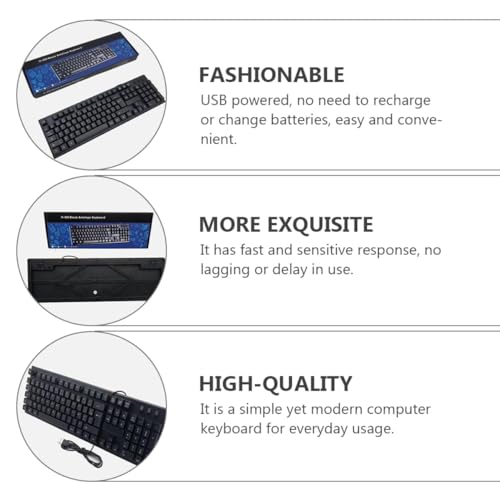 Image of PremiumAV Wired USB Computer Keyboard Full Size 104-Key for Laptop Desktop PC Gaming Office Typing French Layout