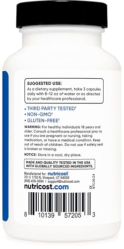 Image of Nutricost Nitric Oxide Booster (2250mg) 90 Capsules - Gluten Free, Non-GMO, 750mg Per Casule, 30 Servings