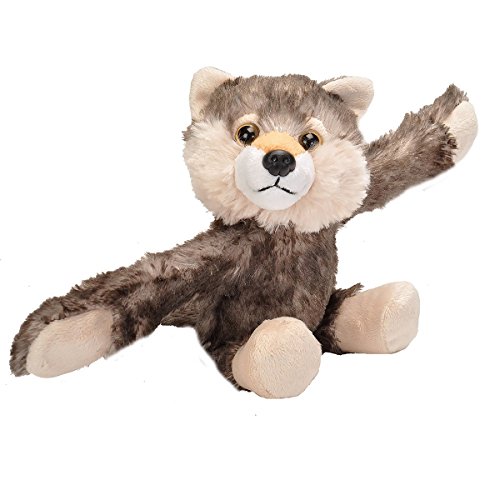 Wild Republic Huggers Wolf Plush Toy, Slap Bracelet, Stuffed Animal, Kids Toys (19556), 5'