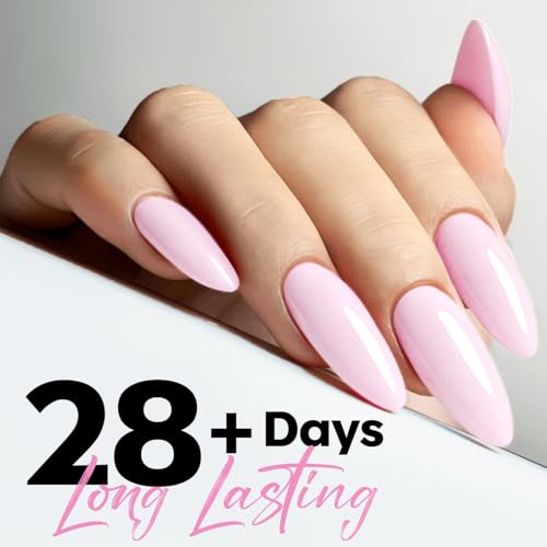 Image of modelones Pink Gel Nail Polish Light Pink Gel Polish Petal Milky Pink Nail Polish Soak Off Spring Nail Art Gel Manicure Soft Nails DIY 15 ML