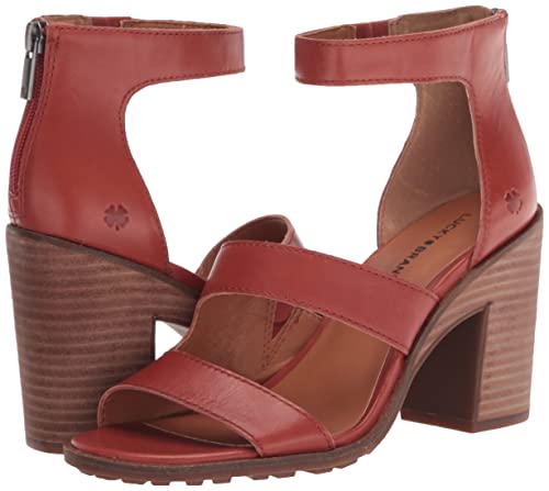 Lucky Brand Women's Valka Ankle Strap High Heel Sandal Heeled, Rancho Red, 10 #TOP6