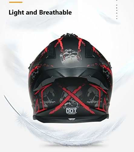 Motocross Helmet Four Wheeler Motorcycle Off-Road Helmet Youth Atv Full Face Downhill Dirt Bike Helmet For Men Women, Dot Approved Adults Bmx Mtb Street Racing Helmet (A,Large) #TOP2