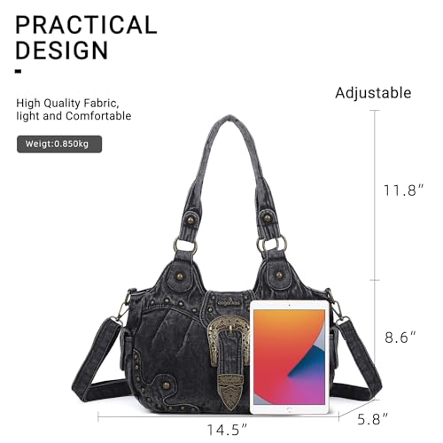 Image of Angel Kiss Hobo Bags for Women Vegan Leather Purses and Handbags Ladies Chic Shoulder Bags Crossbody Purses with Metal Studs