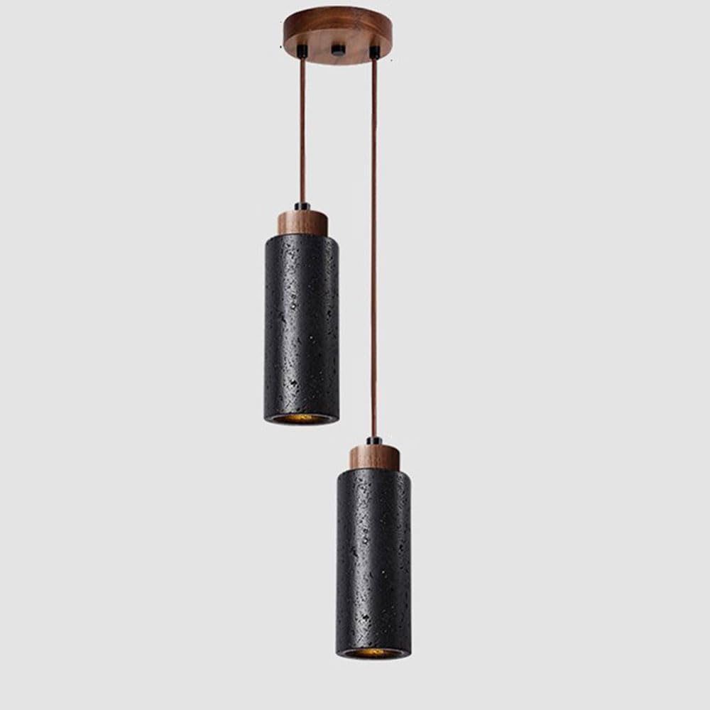 SYAXVOM Modern Black Hanging Lamp Interior Wabi Sabi Kitchen Pendant ht Fixture For Dining Room Scandinavian Cave Stone Industrial Chandelier Bedroom Bathroom