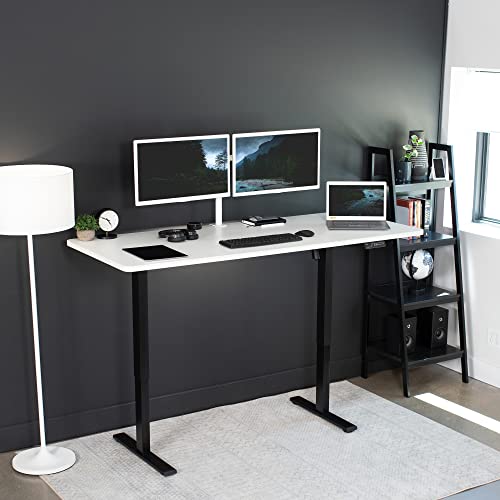 Image of VIVO Electric 71 x 30 in Standing Desk, Memory Height Adjustment, 1B Series, Holds 220 lbs, White Top Black Frame, DESK-KIT-1B7W