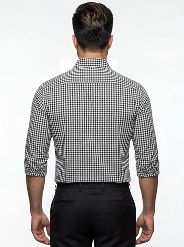 Image of Amazon Brand - INKAST Men's Cotton Checks Formal Shirt | Full Sleeve | Regular Fit | Comfortable Professional Checkered Shirts for Men