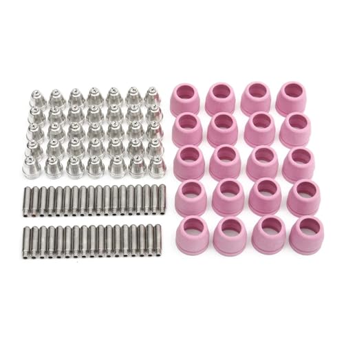90Pcs/Set AG-60 Plasma Cutter Torch Consumables Kit, Galvanized Copper Nozzle Electrode Ceramic Cups for Pilot Arc Plasma Cutting Machine