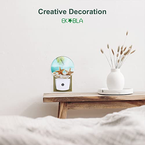 Image of EKOBLA Starfish Night Light, Summer Ocean Coastal Nautical Theme Night Lights Plug Into Wall with Dusk to Dawn Sensor for Kids and Adults Home Decor