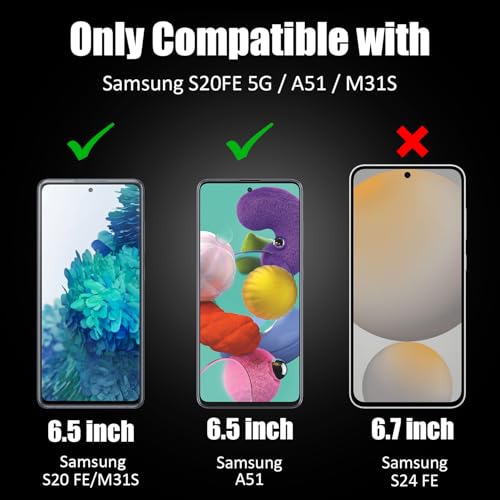 Image of AIBEX Tempered Glass for Samsung S20FE 5G / Samsung A51 / Samsung M31S| 9H Hardness | Anti-Glare & Anti-Fingerprint | Water Resistant | Edge-to-Edge Full Screen Protector | Bubble-Free Installation