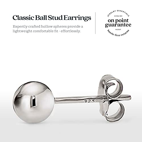 KEZEF Sterling Silver Ball Stud Earrings Trio Set - Hypoallergenic 3mm, 4mm & 5mm Everyday Jewelry for Women4