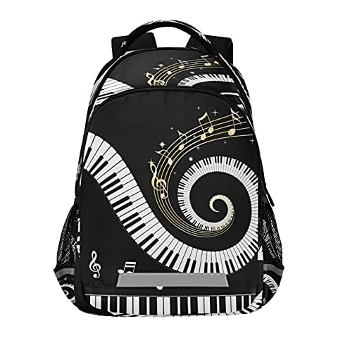 Piano Backpack Primary School Bag Elementary Students Boys Book Bag Features Padded Back & Adjustable Strap, BPA-free Backpacks for School & Travel Cover