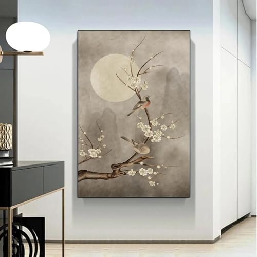 Affiches murales simples style chinois en toile vintage XINBAO haute définition pour grand espace
