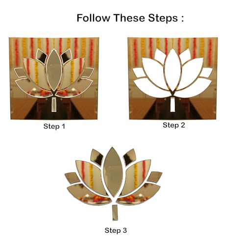 Image of Special You 4Pcs Acrylic Lotus Wall Stickers for Home Decoration Items for Living Room, Aesthetic Wall Decor Stickers for Bedroom, Lotus Stickers for Decoration, Acrylic Mirror Wall Decor Sticker